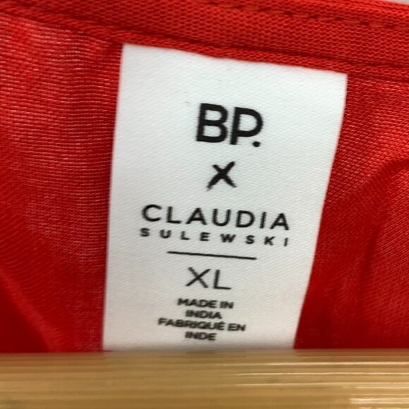 BP X Claudia Sulewski Tie Neck Red Polish Top XL - Picture 9 of 10